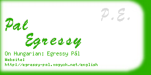 pal egressy business card