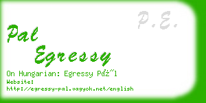 pal egressy business card